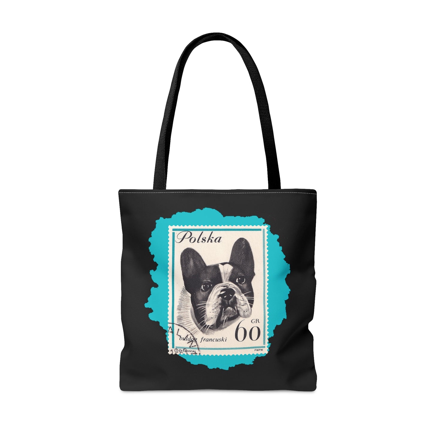 Vintage French Bulldog StampArt White Dog Tote Bag