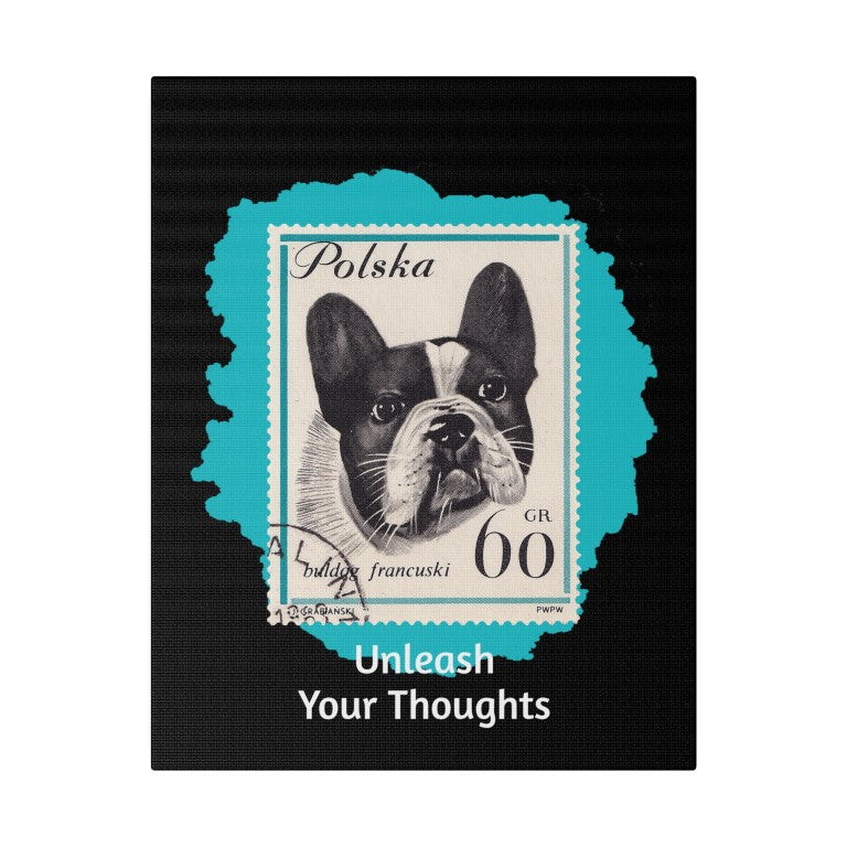 French Bulldog StampArt Black Matte Canvas