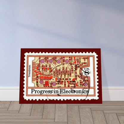 Progress In Electronics Transistors 1973 Dard Red Canvas Print Material