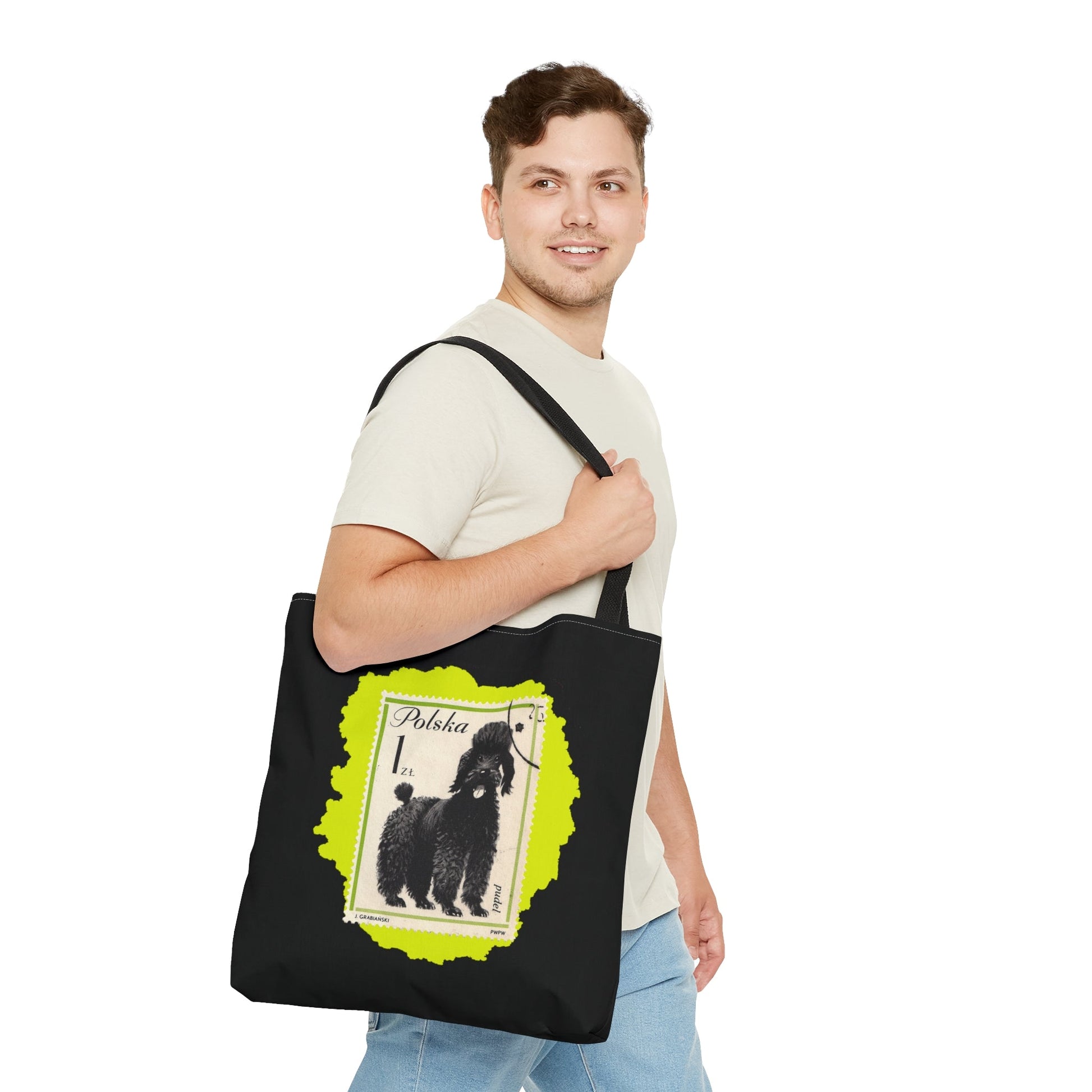 Poodle Stampart Black Tote Bag Bags