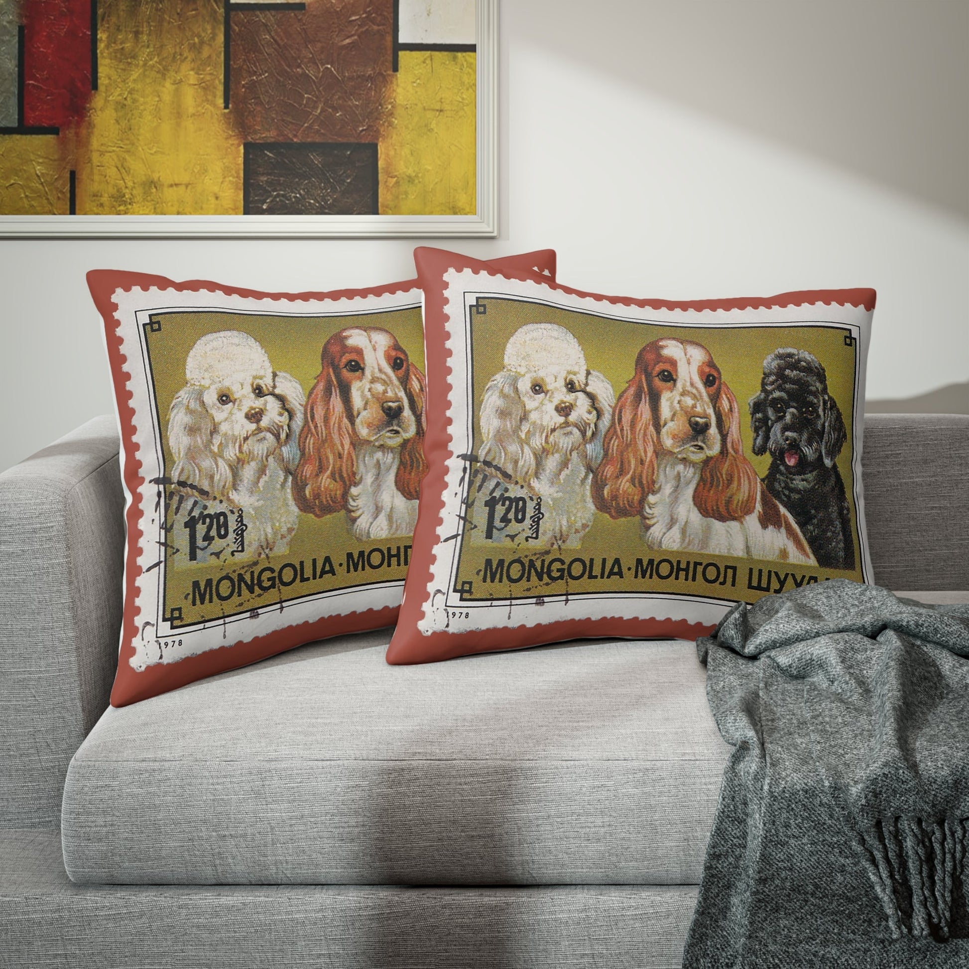 Dogs Mongolia 1978 Pillow Case Home Decor