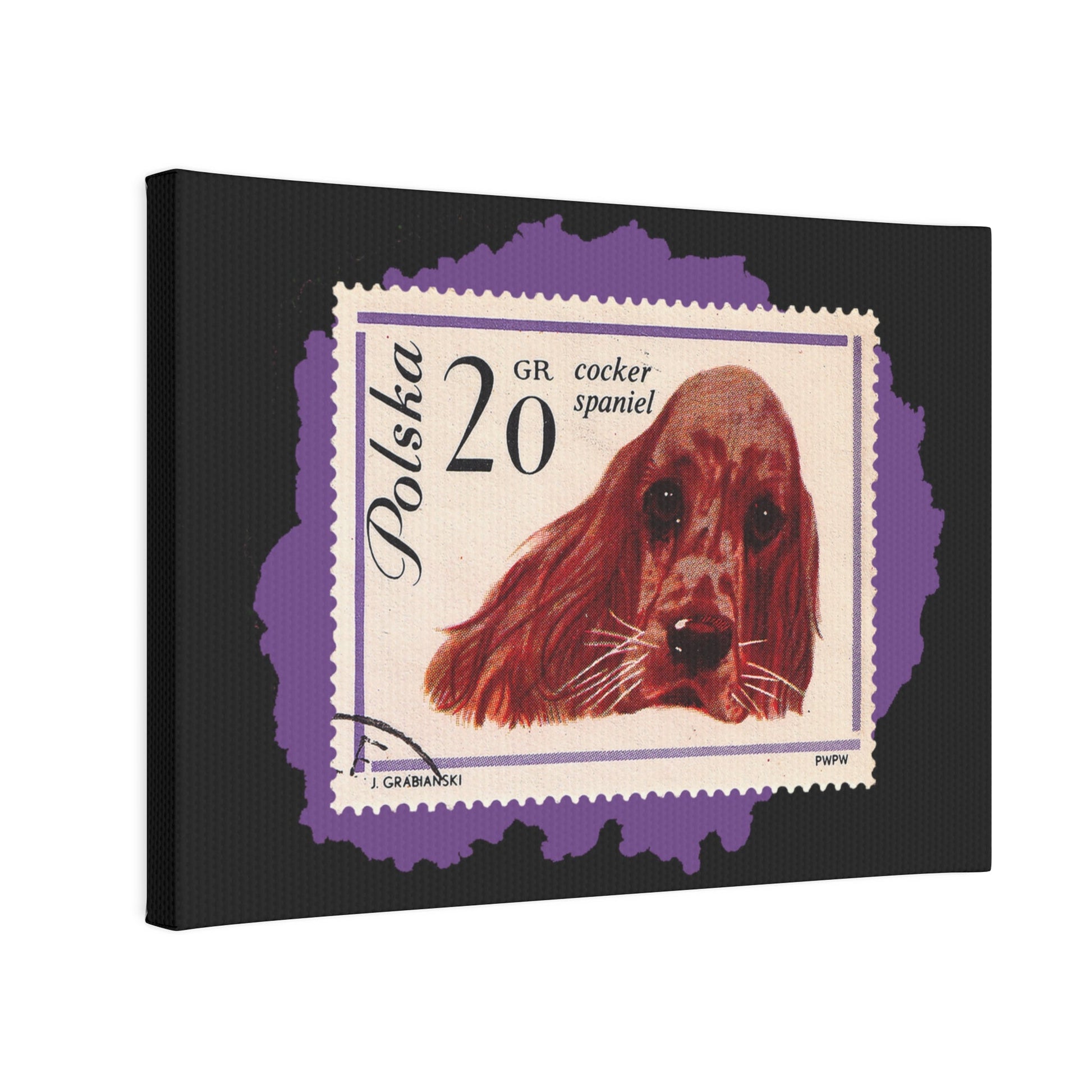 Cocker Spaniel Canvas Black Photo Tile 7 X 5 (Horizontal) / 0.5