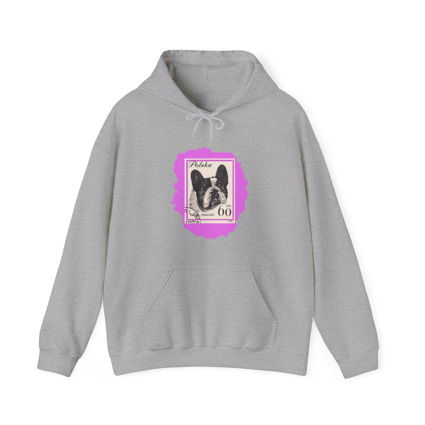 Bulldog Hoodie Pink StampArt Sweatshirt