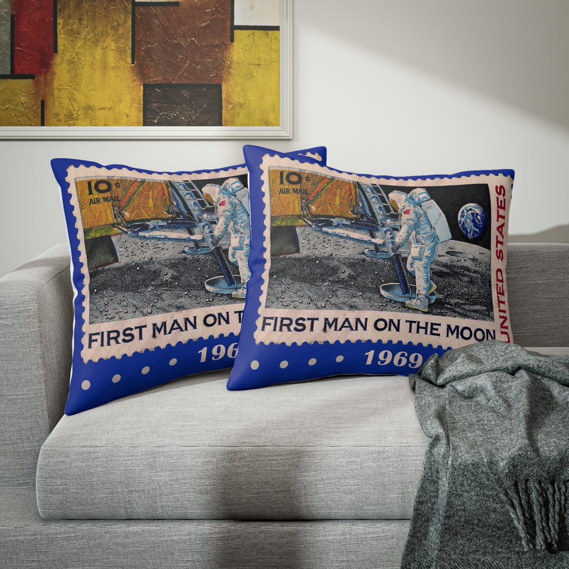 First Man On The Moon 1969 Pillow Case Home Decor