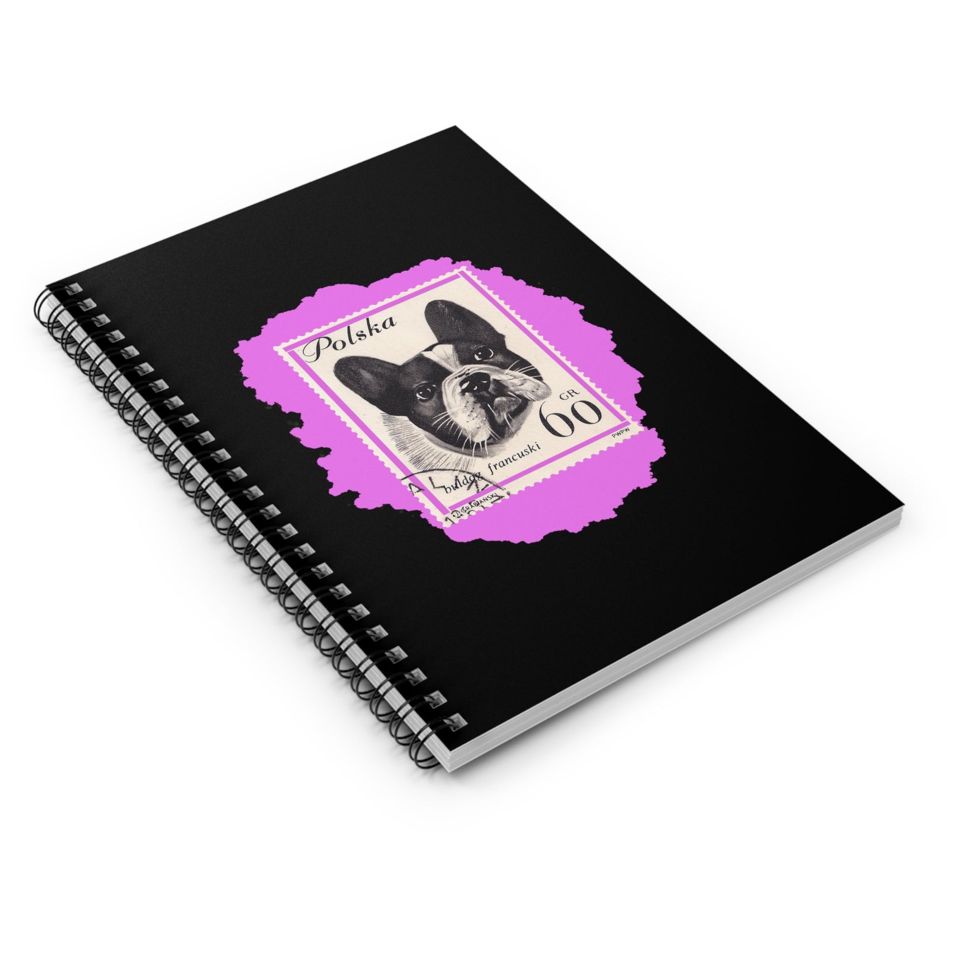 Pink French Bulldog Spiral Notebook Paper Products