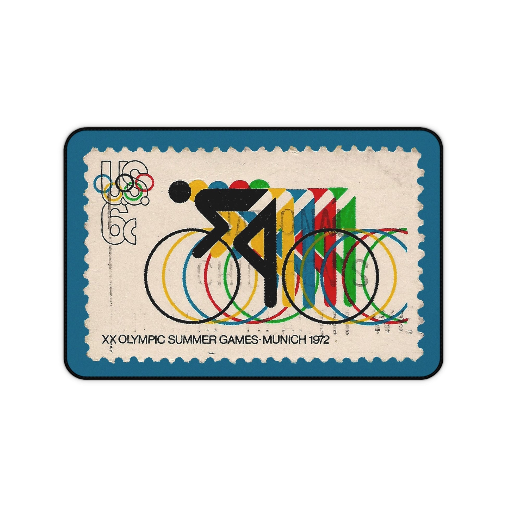 Bike Riders Us Olympics 1972 Blue Mousepad Home Decor