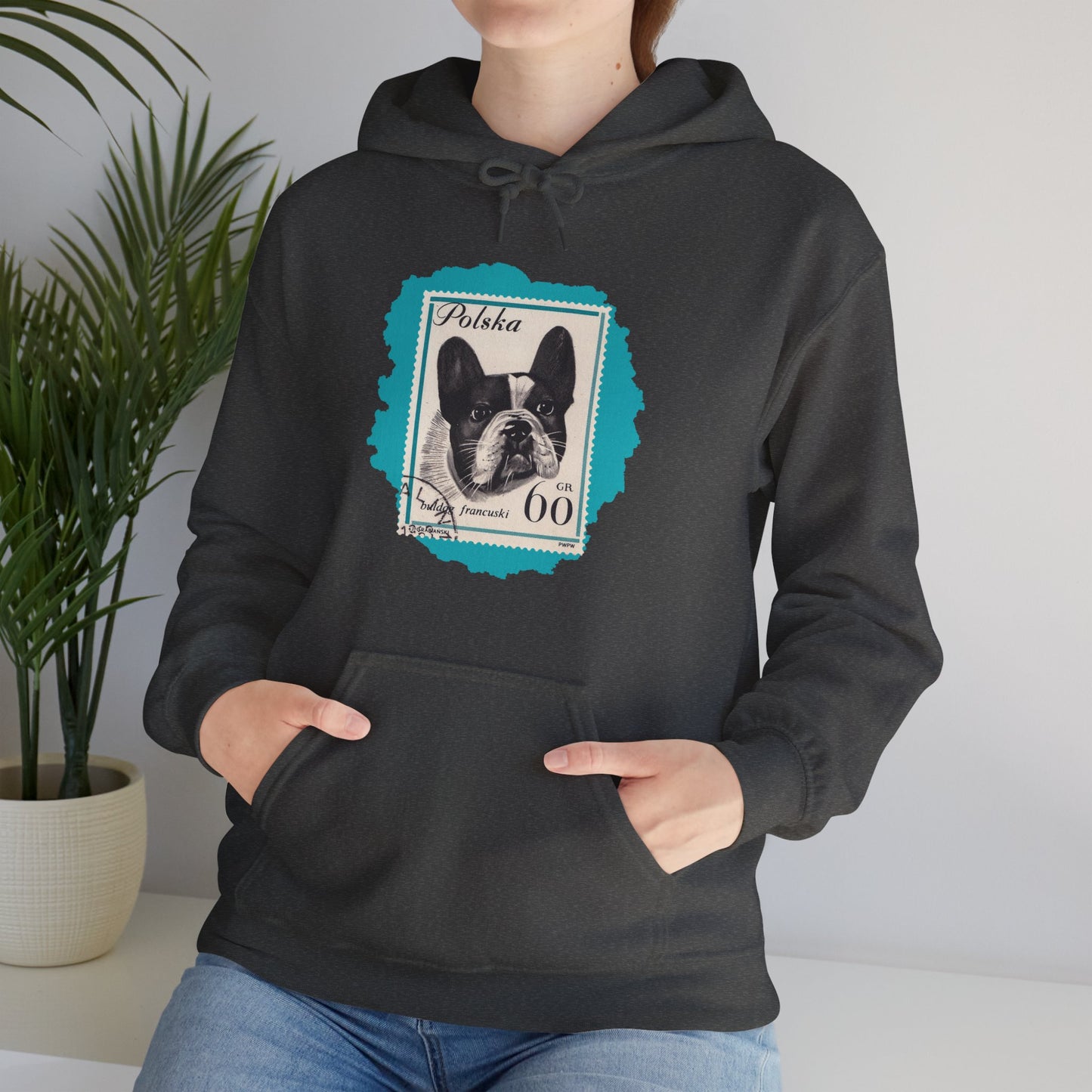 Bulldog Hoodie Blue StampArt Sweatshirt