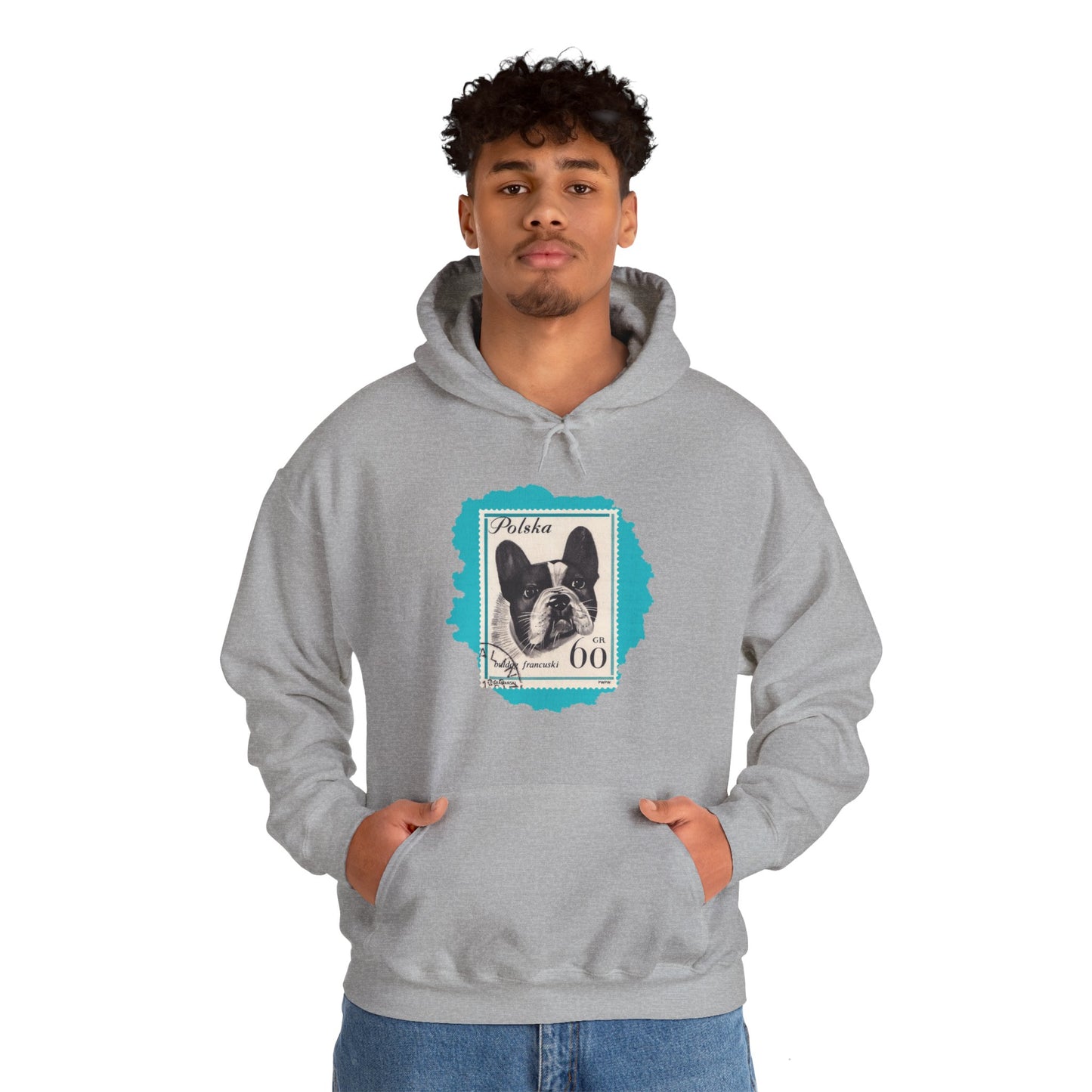 Bulldog Hoodie Blue StampArt Sweatshirt