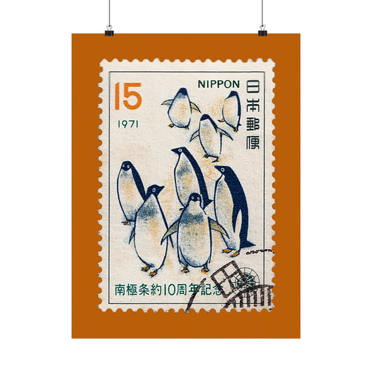 Penguins Japan 1971 Orange Poster 18 X 24 / Matte