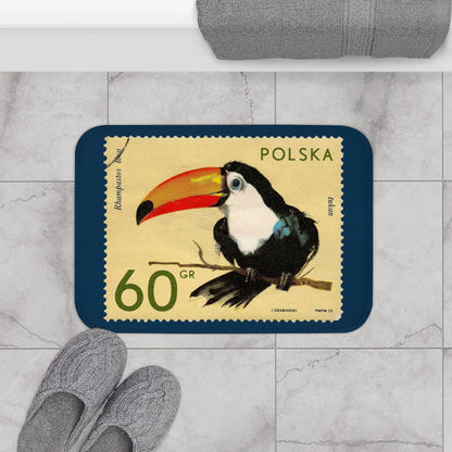 Tukan Poland 1972 Blue Bath Mat 24 × 17 Home Decor