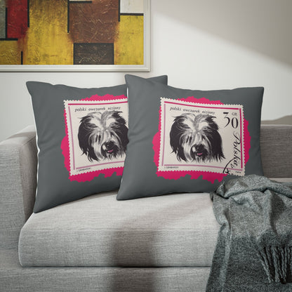 Sheepdog Stampart Dark Gray Pillow Case Home Decor