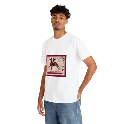 Horse Riding Stampart Cotton Tee T-Shirt