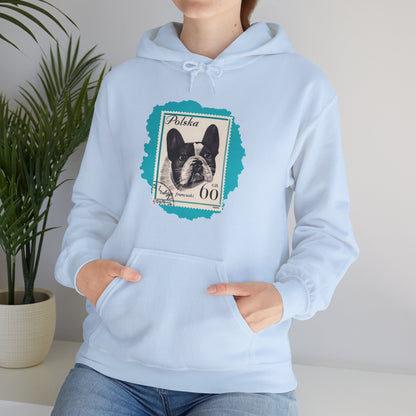 Bulldog Hoodie Blue StampArt Sweatshirt