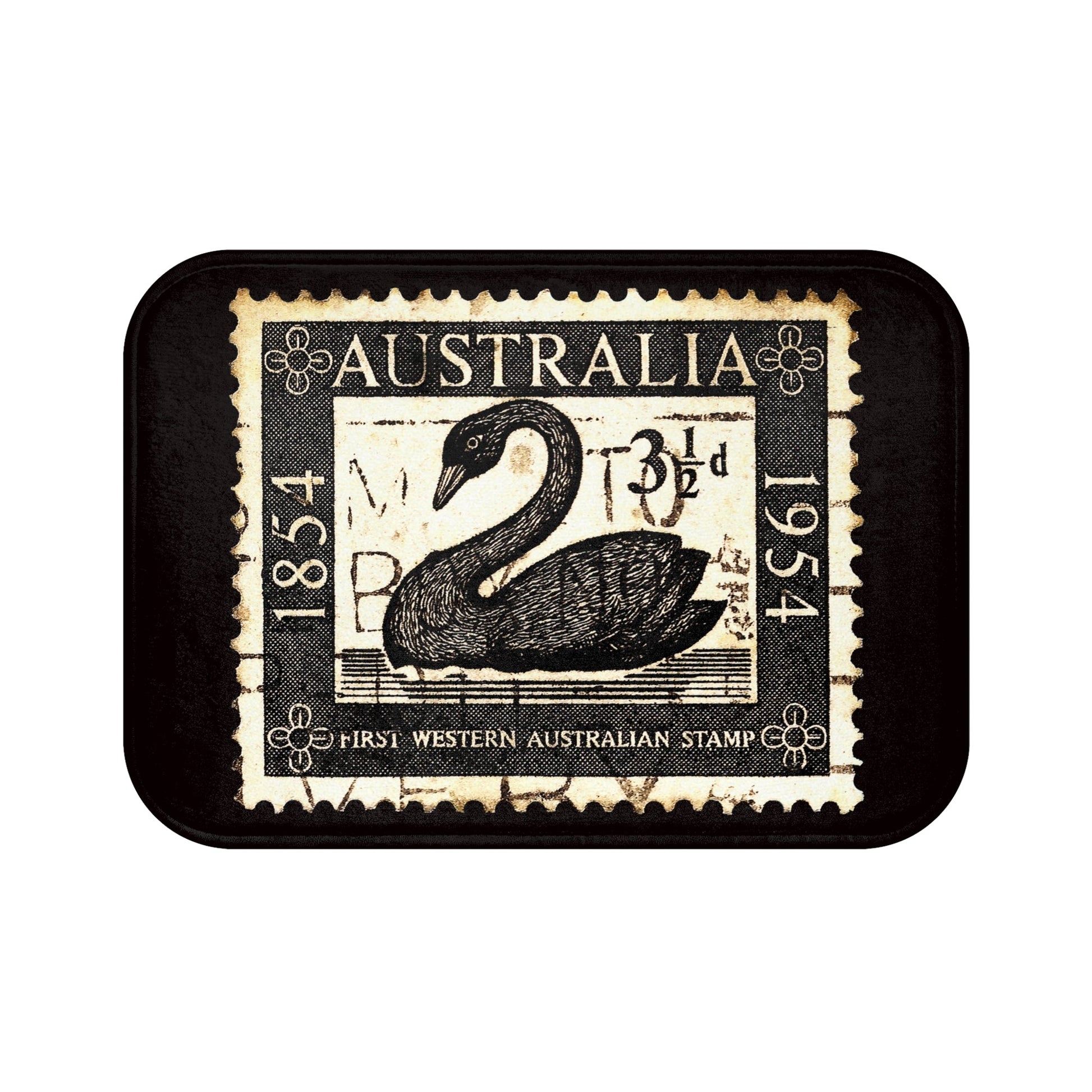 Swan Australia 1954 Black Bath Mat Home Decor