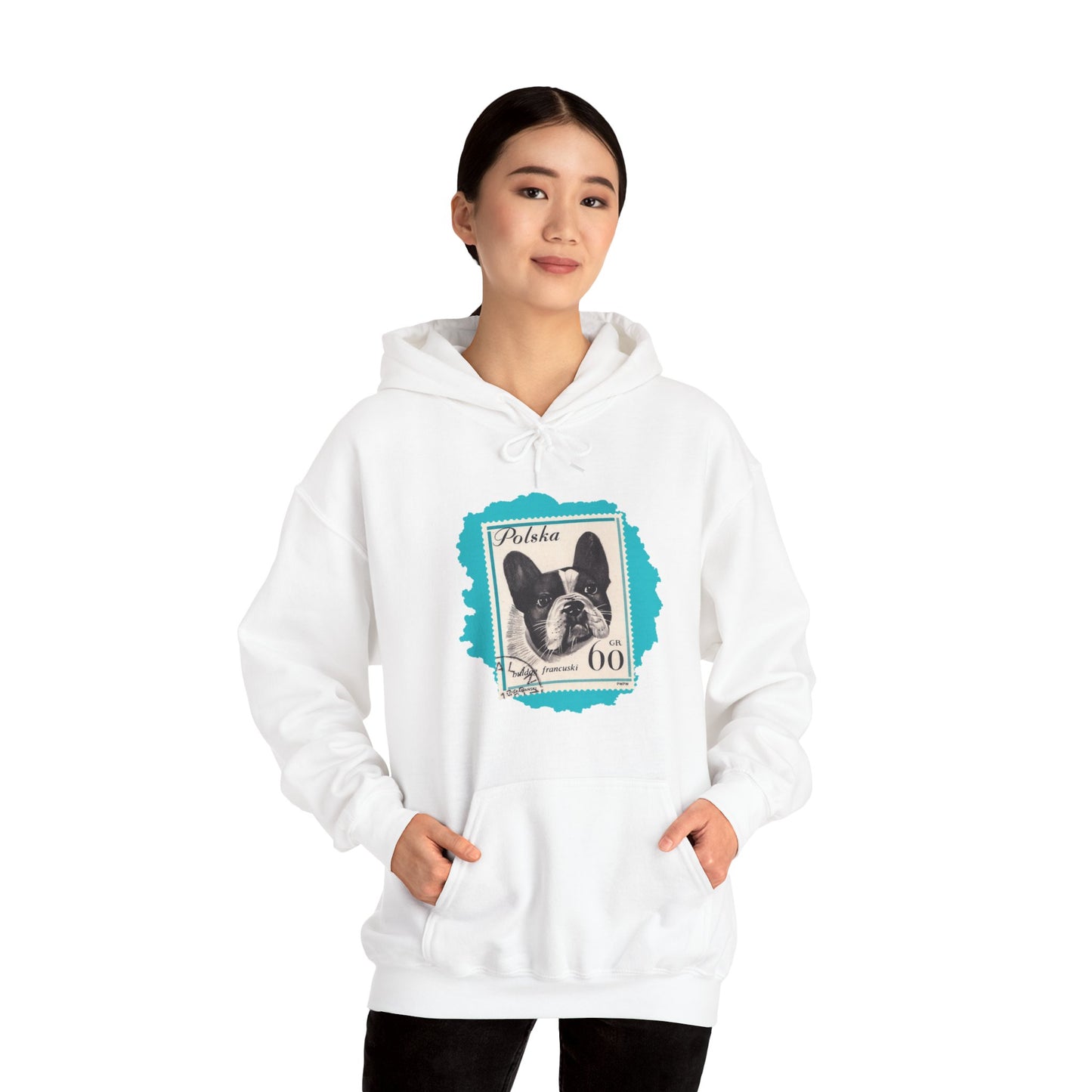 Bulldog Hoodie Blue StampArt Sweatshirt