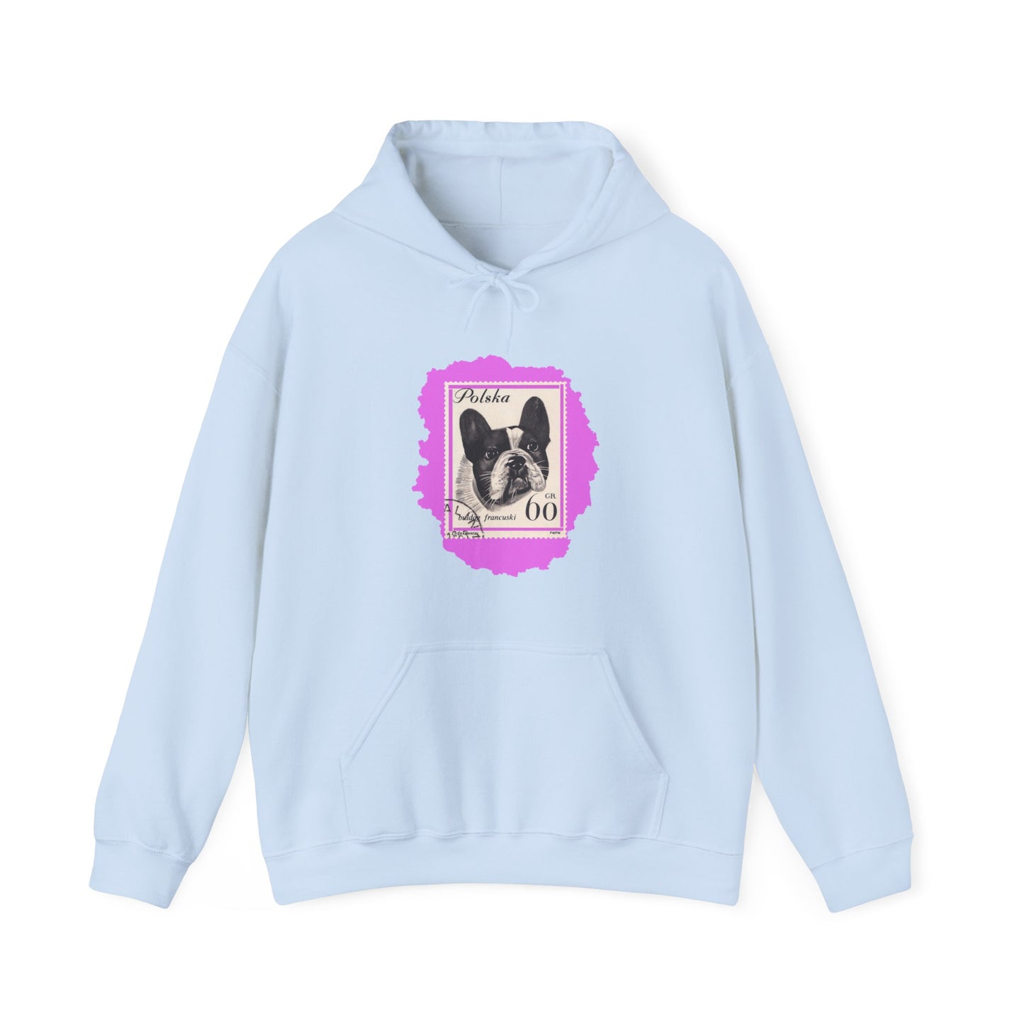 Bulldog Hoodie Pink StampArt Sweatshirt