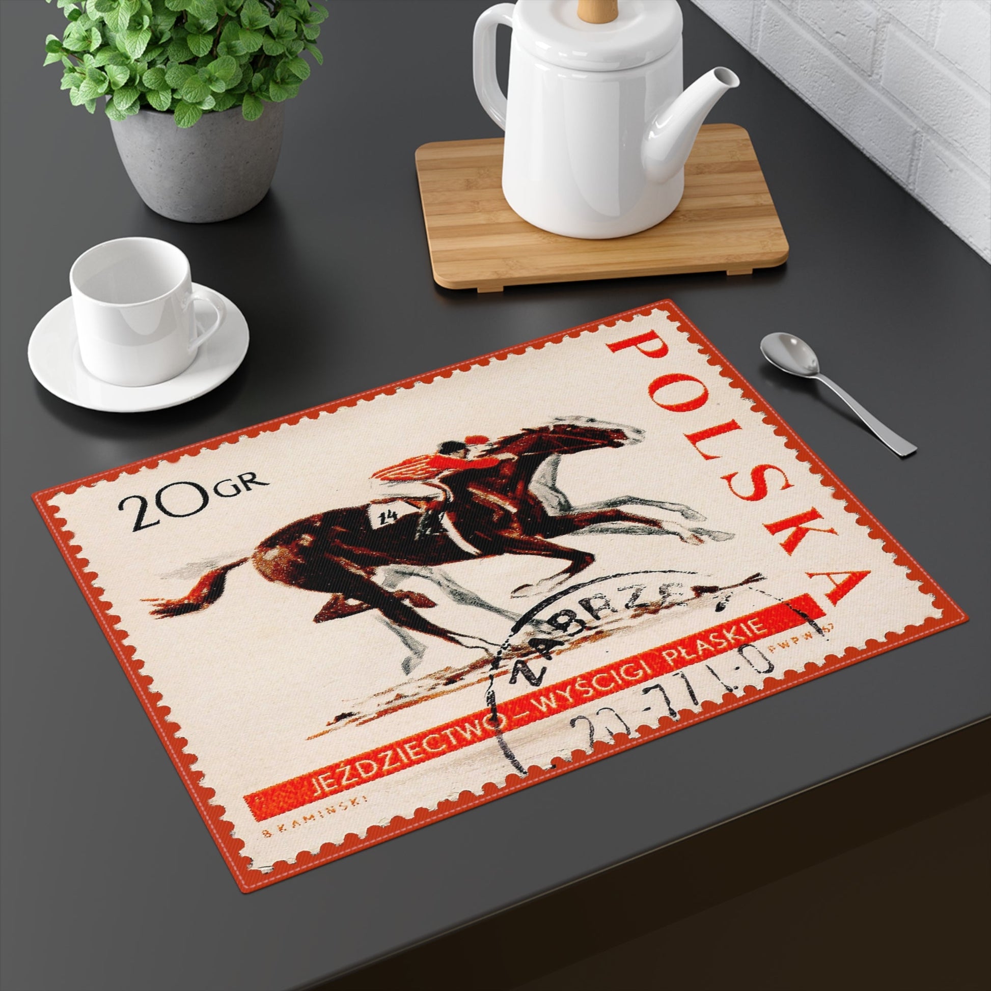 Horse Riding Poland 1967 Placemat 18 × 14 Home Decor