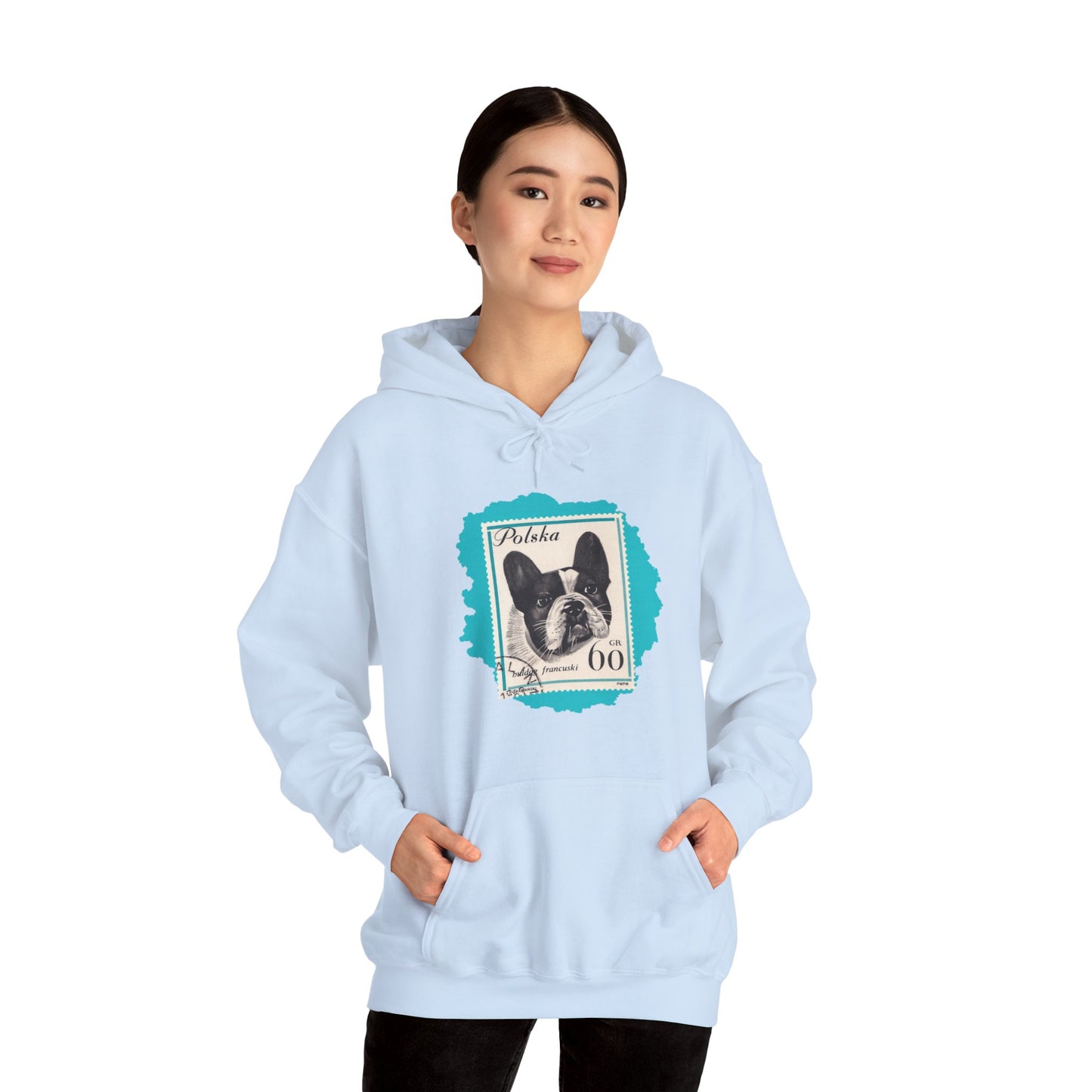 Bulldog Hoodie Blue StampArt Sweatshirt