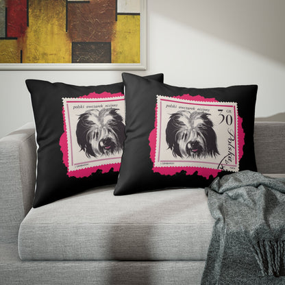 Sheepdog Stampart Black Pillow Case Home Decor