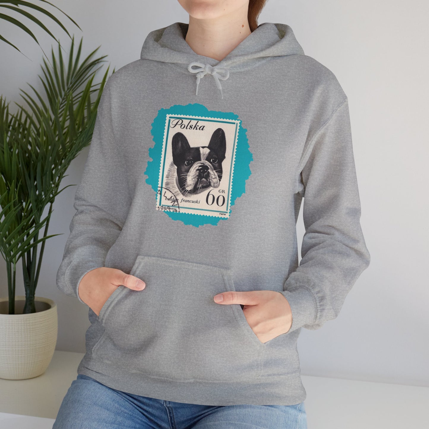 Bulldog Hoodie Blue StampArt Sweatshirt