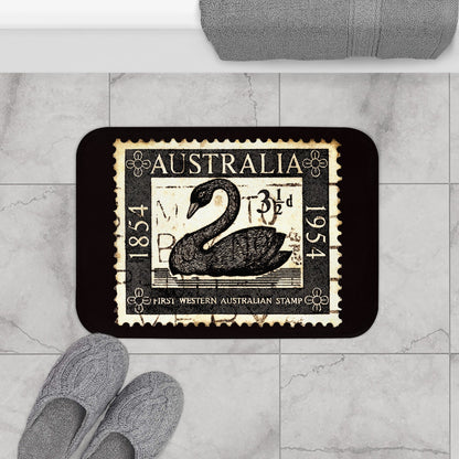 Swan Australia 1954 Black Bath Mat 24 × 17 Home Decor