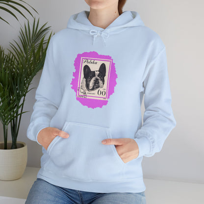 Bulldog Hoodie Pink StampArt Sweatshirt