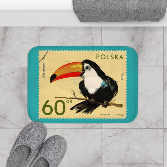 Tukan Poland 1972 Turquoise Bath Mat 24 × 17 Home Decor