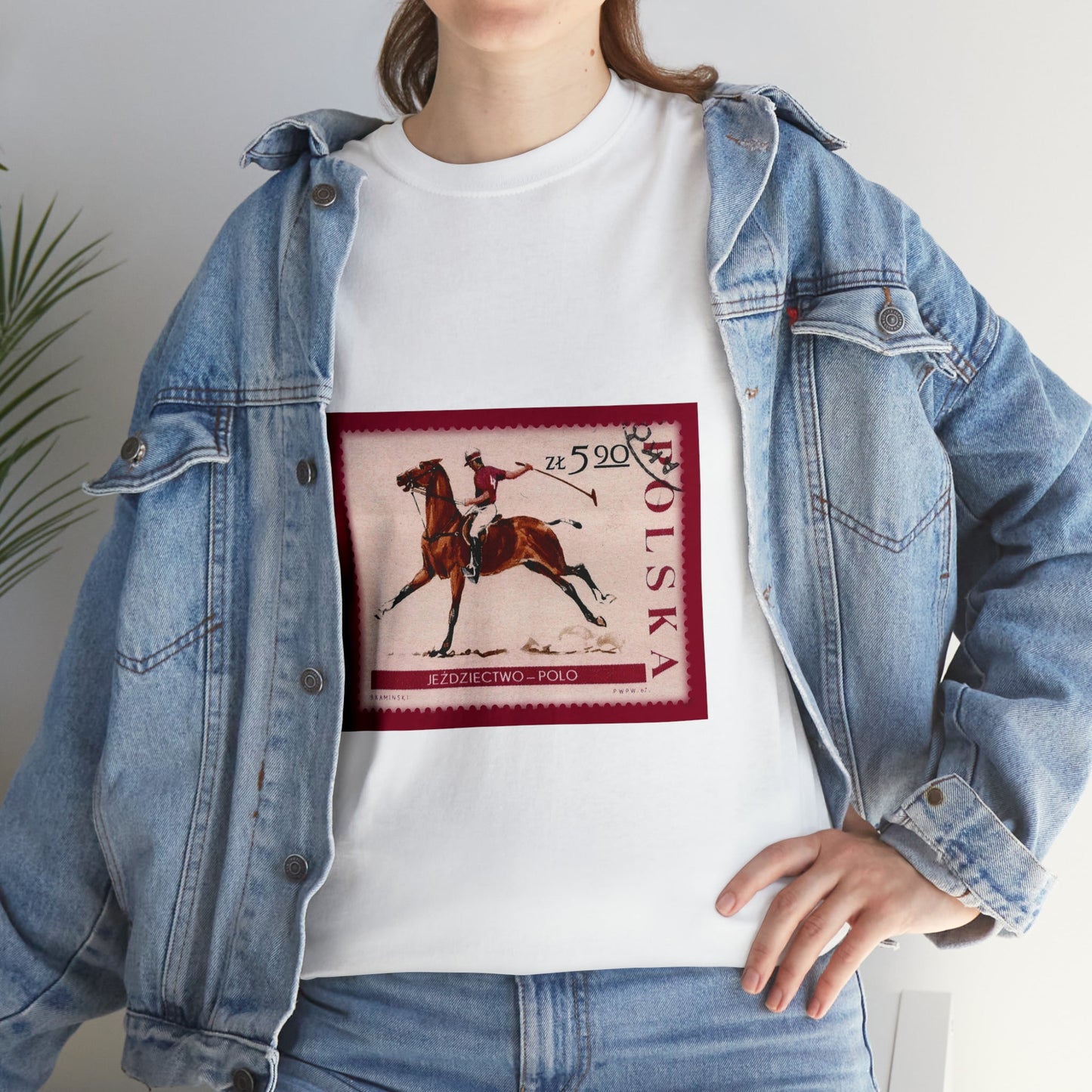 Horse Riding Stampart Cotton Tee T-Shirt