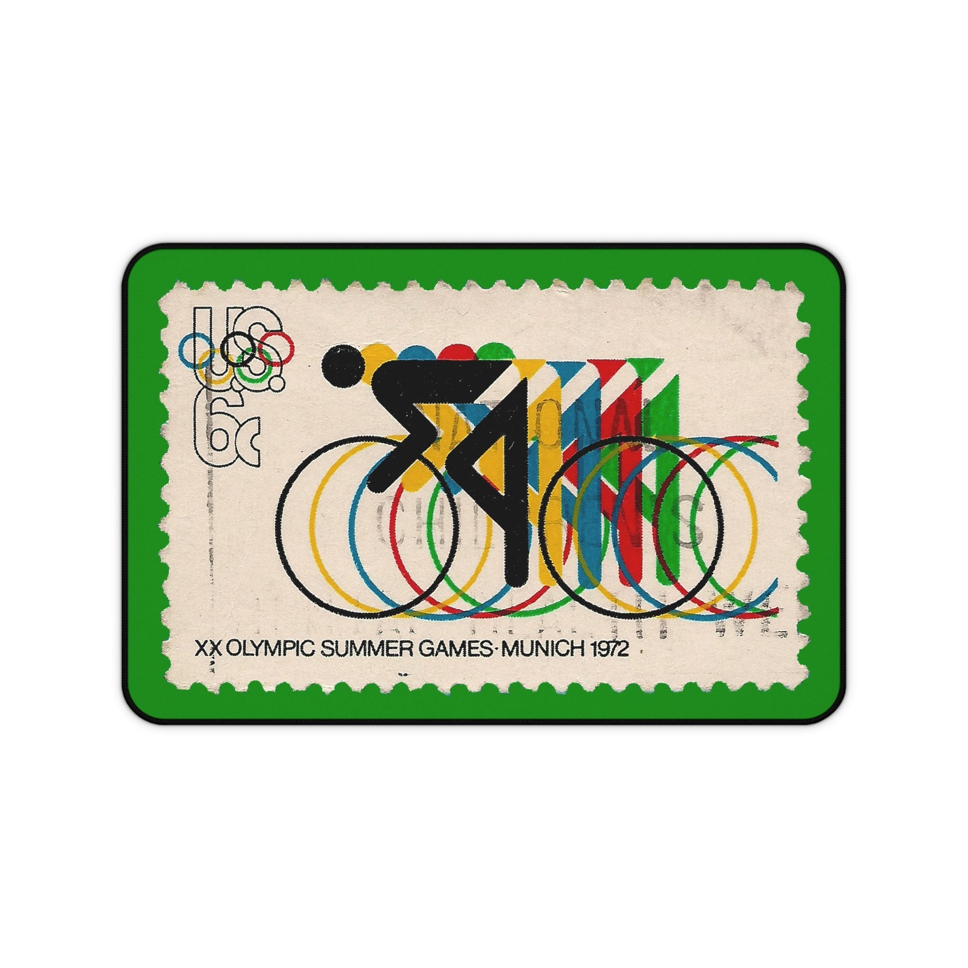 Bike Riders Us Olympics 1972 Green Mousepad Home Decor