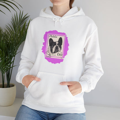 Bulldog Hoodie Pink StampArt Sweatshirt