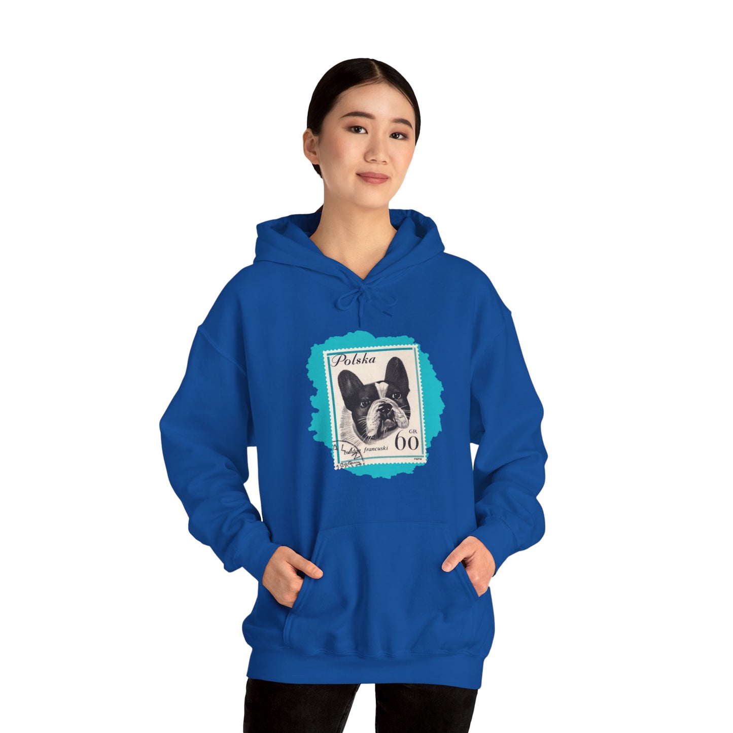 Bulldog Hoodie Blue StampArt Sweatshirt