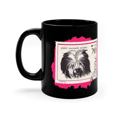 Sheepdog Stampart Black Coffee Mug 11Oz