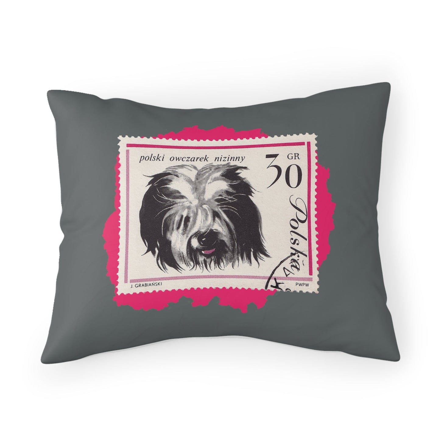 Sheepdog Stampart Dark Gray Pillow Case 26 X 20 Home Decor