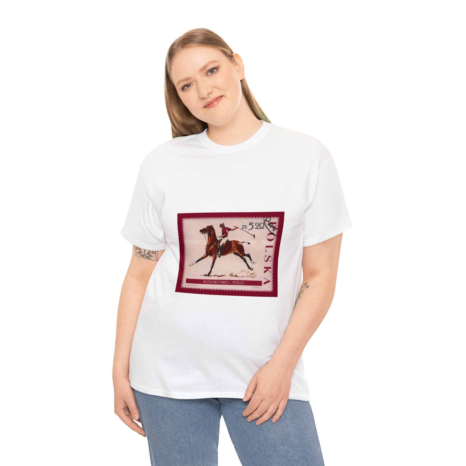 Horse Riding Stampart Cotton Tee T-Shirt