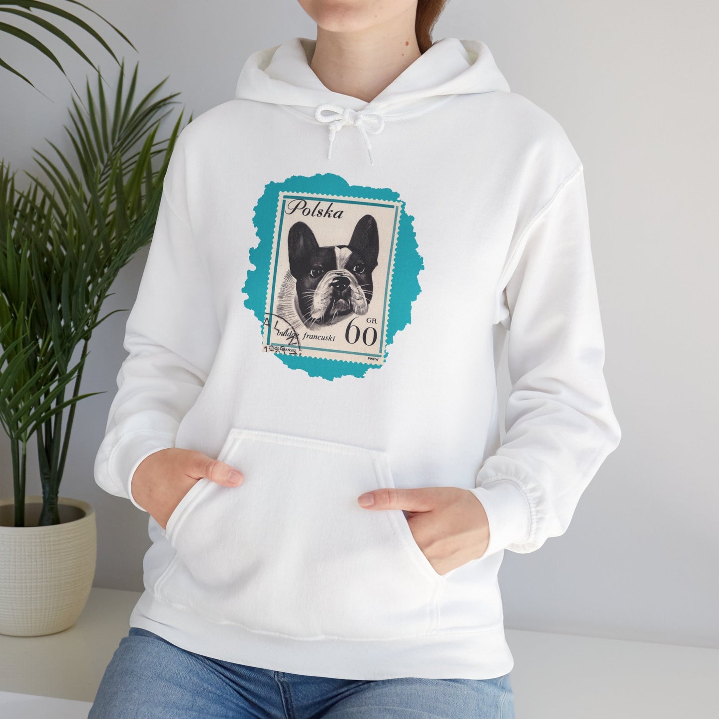 Bulldog Hoodie Blue StampArt Sweatshirt