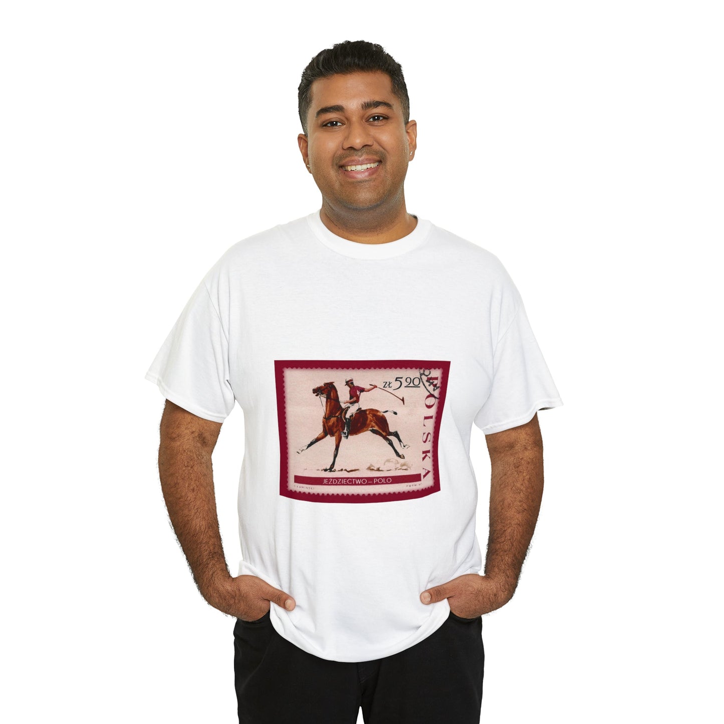 Horse Riding Stampart Cotton Tee T-Shirt