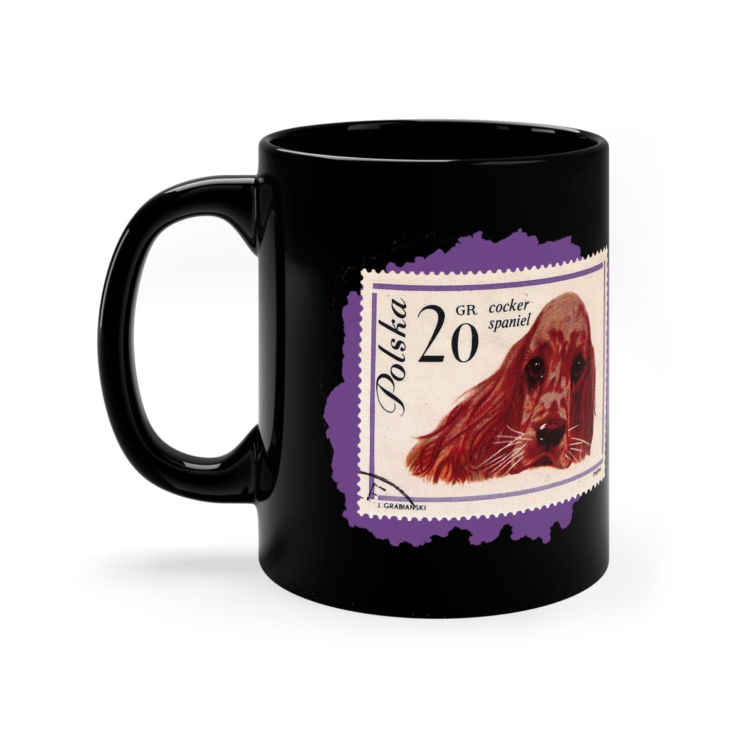 Cocker Spaniel Stampart Black Coffee Mug