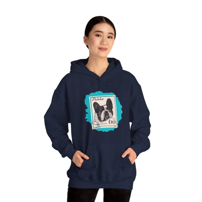 Bulldog Hoodie Blue StampArt Sweatshirt