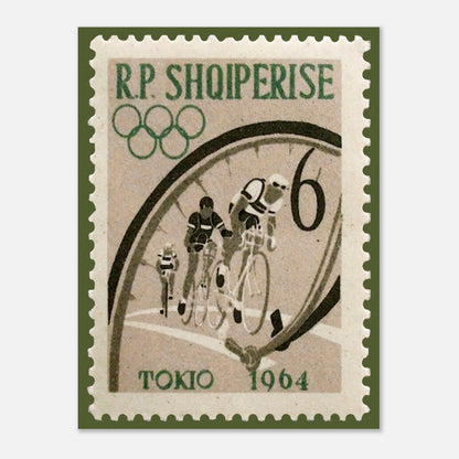 Bikes Tokyo Olympics 1964 Poster Print Material