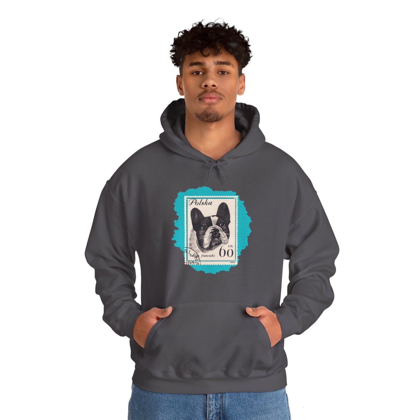 Bulldog Hoodie Blue StampArt Sweatshirt