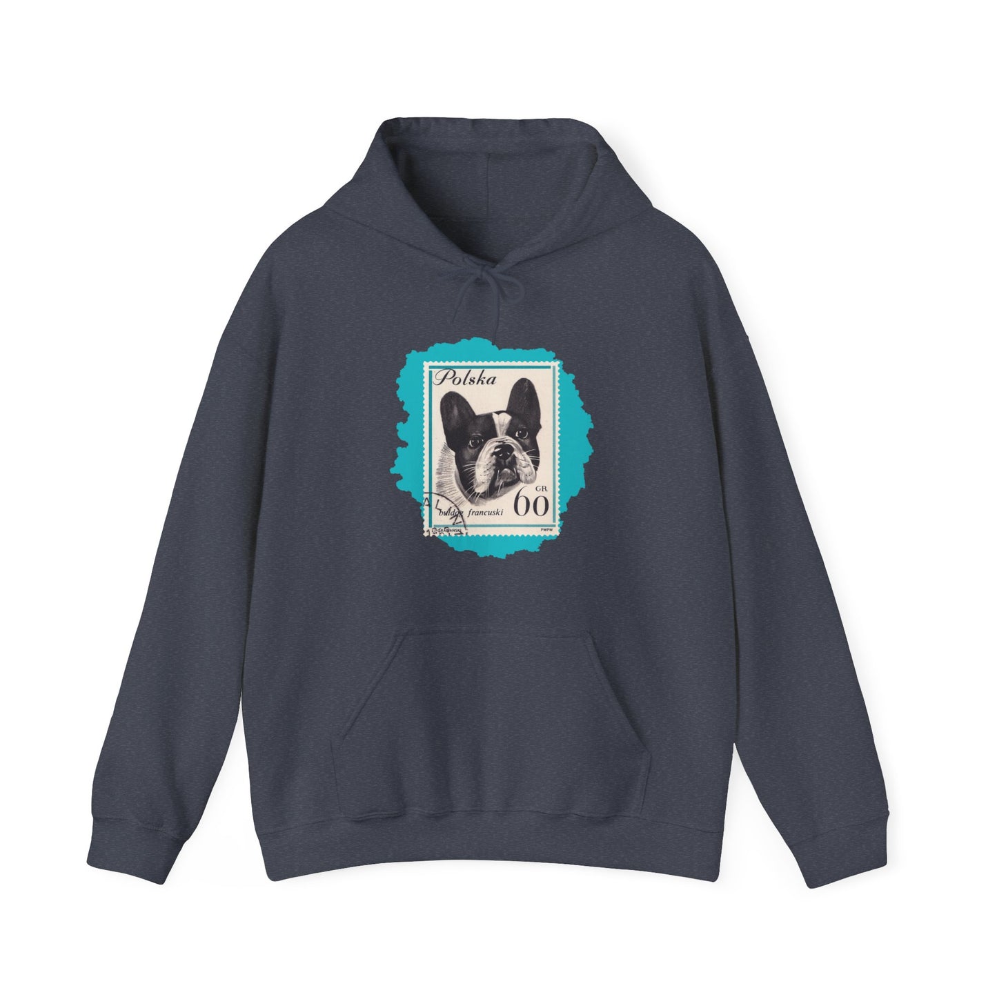 Bulldog Hoodie Blue StampArt Sweatshirt