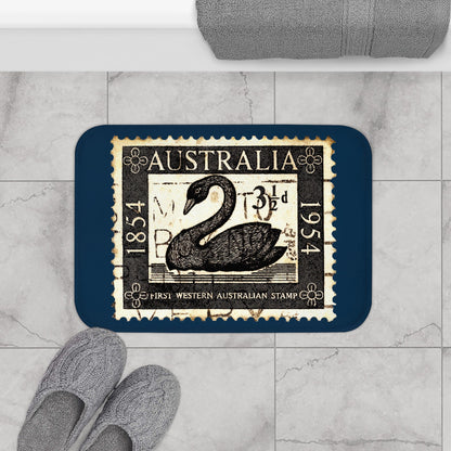 Swan Australia 1954 Blue Bath Mat 24 × 17 Home Decor