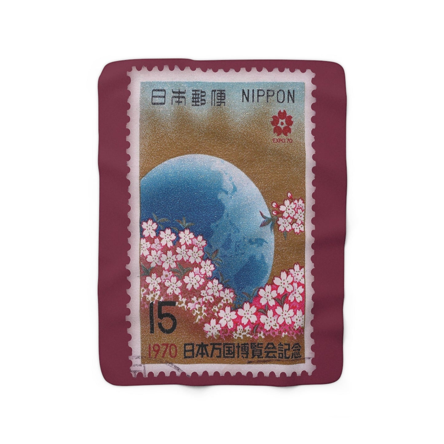 Cherry Blossom Japan 1970 Fleece Blanket Home Decor