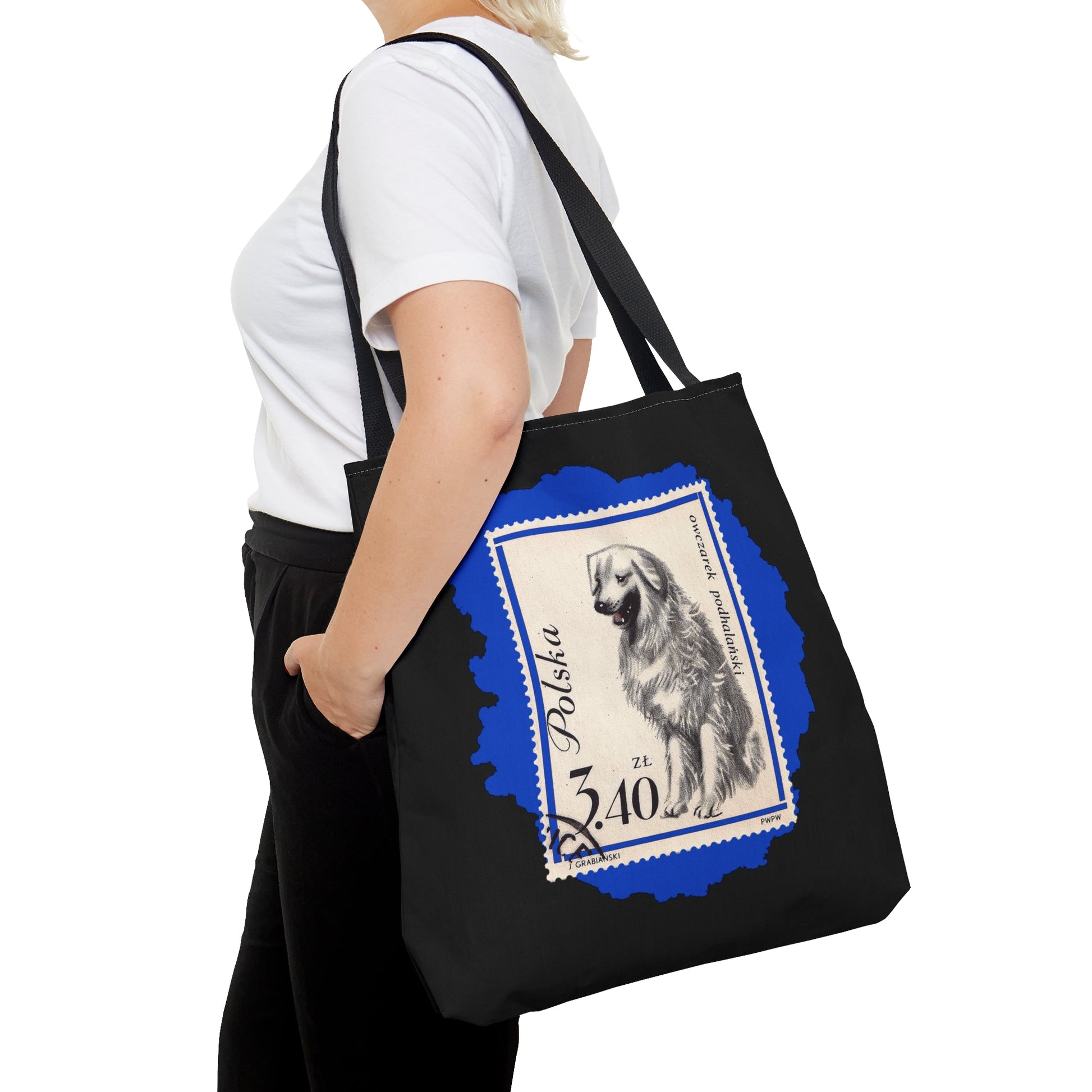 Shepherd Dog Stampart Black Tote Bag Bags