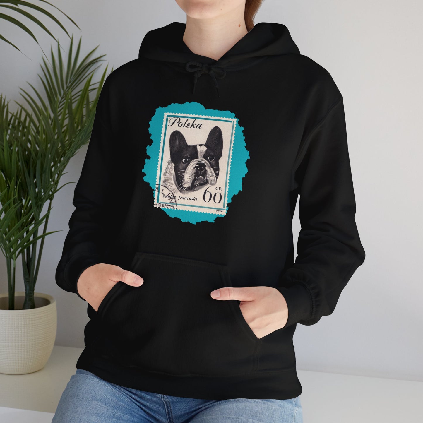 Bulldog Hoodie Blue StampArt Sweatshirt