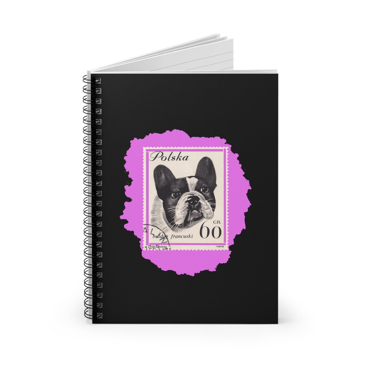 Pink French Bulldog Spiral Notebook Paper Products