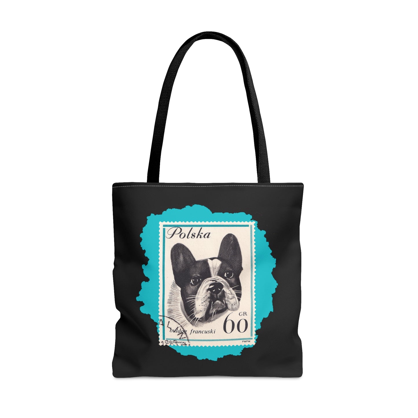 Vintage French Bulldog StampArt White Dog Tote Bag