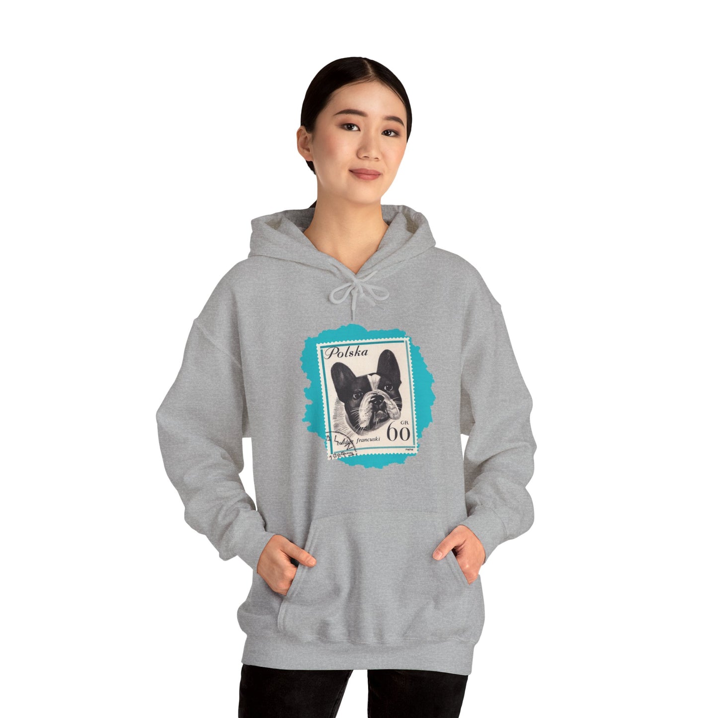 Bulldog Hoodie Blue StampArt Sweatshirt