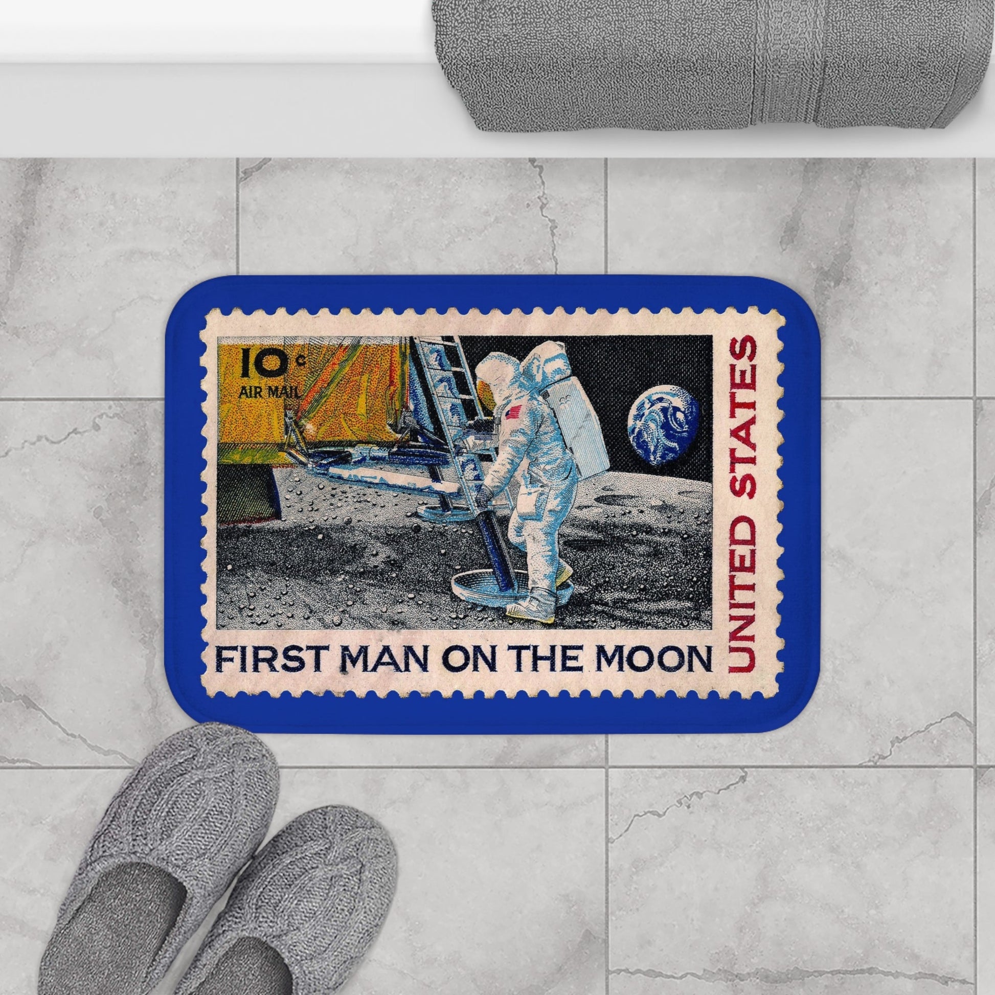 First Man On The Moon 1969 Bath Mat 24 × 17 Home Decor