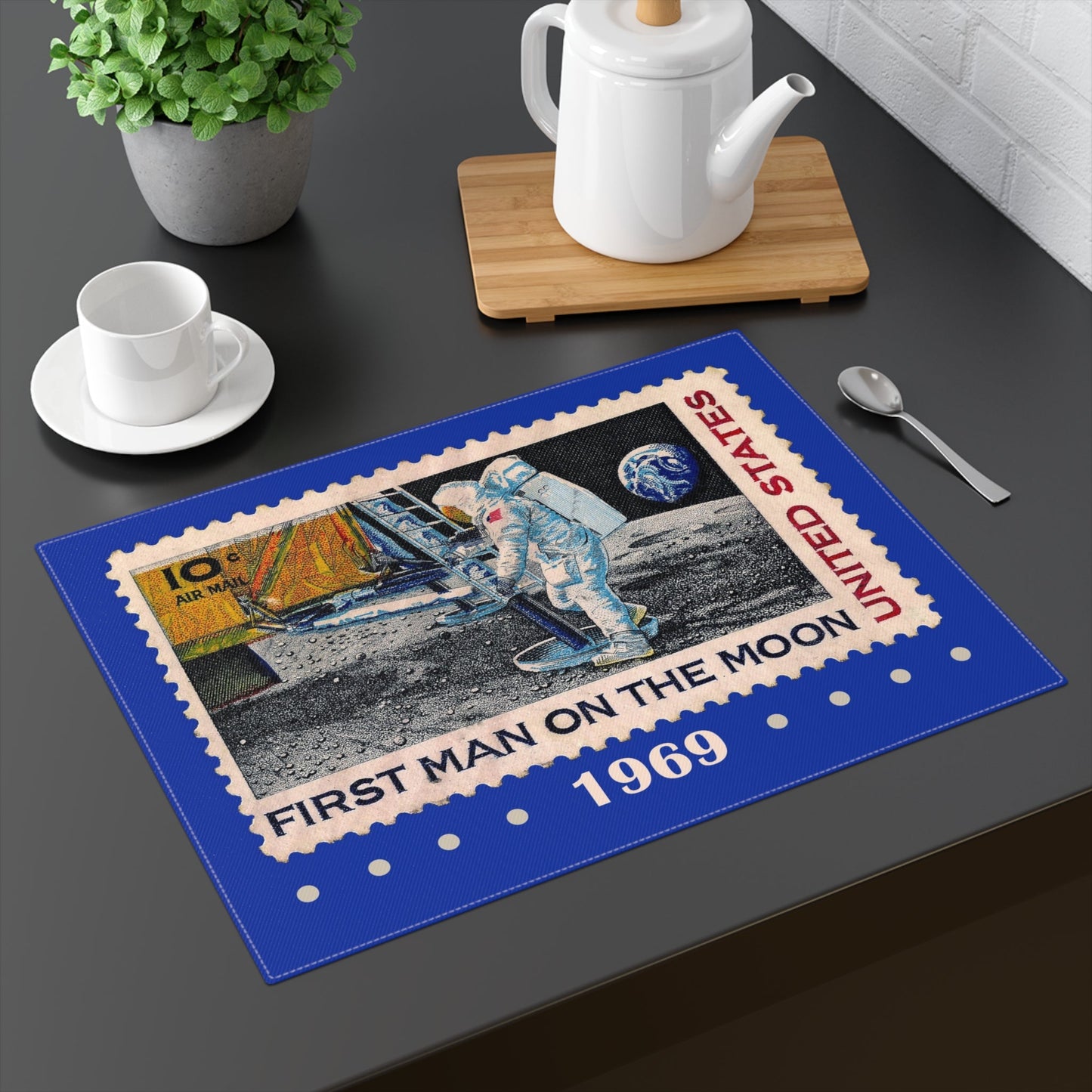 First Man On The Moon 1969 Placemat 18 × 14 Home Decor